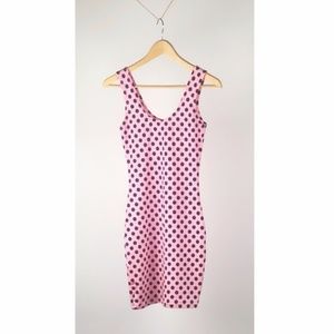 1980’s Vintage Pink & Black Polkadot Bodycon Dress